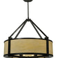Meyda Lighting Cilindro 30" 4-Light Timeless Bronze Cross Hatch Pendant Light With Creme Carrare Idalight Shade