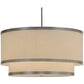 Meyda Lighting Cilindro 30" 6-Light 2-Tier Nickel Powder Coat Pendant Light With White Eggshell Textrene Shade