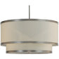 Meyda Lighting Cilindro 30" 6-Light 2-Tier Nickel Powder Coat Pendant Light With White Eggshell Textrene Shade