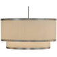 Meyda Lighting Cilindro 30" 6-Light 2-Tier Nickel Powder Coat Pendant Light With White Eggshell Textrene Shade