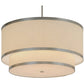 Meyda Lighting Cilindro 30" 6-Light 2-Tier Nickel Powder Coat Pendant Light With White Eggshell Textrene Shade