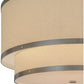 Meyda Lighting Cilindro 30" 6-Light 2-Tier Nickel Powder Coat Pendant Light With White Eggshell Textrene Shade