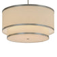 Meyda Lighting Cilindro 30" 6-Light 2-Tier Nickel Powder Coat Pendant Light With White Eggshell Textrene Shade