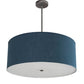 Meyda Lighting Cilindro 30" 6-Light Nickel Pendant Light With Blue Textrene & White Statuario Idalight Shade