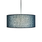 Meyda Lighting Cilindro 30" 6-Light Nickel Pendant Light With Blue Textrene & White Statuario Idalight Shade