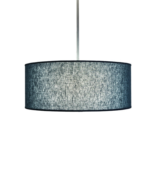 Meyda Lighting Cilindro 30" 6-Light Nickel Pendant Light With Blue Textrene & White Statuario Idalight Shade