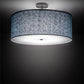 Meyda Lighting Cilindro 30" 6-Light Nickel Semi-flush Mount Light With Blue Textrene & Statuario Idalight Shade