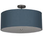 Meyda Lighting Cilindro 30" 6-Light Nickel Semi-flush Mount Light With Blue Textrene & Statuario Idalight Shade