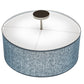 Meyda Lighting Cilindro 30" 6-Light Nickel Semi-flush Mount Light With Blue Textrene & Statuario Idalight Shade