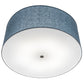 Meyda Lighting Cilindro 30" 6-Light Nickel Semi-flush Mount Light With Blue Textrene & Statuario Idalight Shade