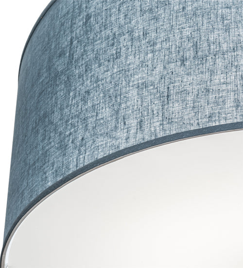 Meyda Lighting Cilindro 30" 6-Light Nickel Semi-flush Mount Light With Blue Textrene & Statuario Idalight Shade