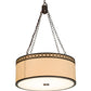 Meyda Lighting Cilindro 30" 8-Light Mahogany Bronze Quatrefoil Pendant Light With Beige Textrene Shade