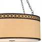 Meyda Lighting Cilindro 30" 8-Light Mahogany Bronze Quatrefoil Pendant Light With Beige Textrene Shade