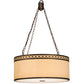 Meyda Lighting Cilindro 30" 8-Light Mahogany Bronze Quatrefoil Pendant Light With Beige Textrene Shade