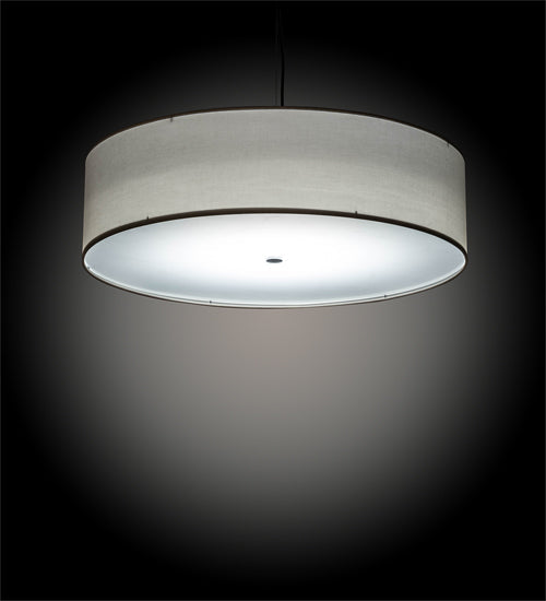 Meyda Lighting Cilindro 30" Brushed Nickel Pendant Light With White Textrene & Statuario Idalight Shade