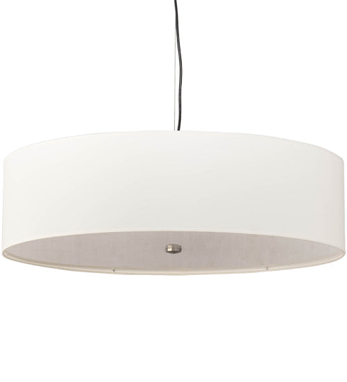Meyda Lighting Cilindro 30" Brushed Nickel Pendant Light With White Textrene & Statuario Idalight Shade
