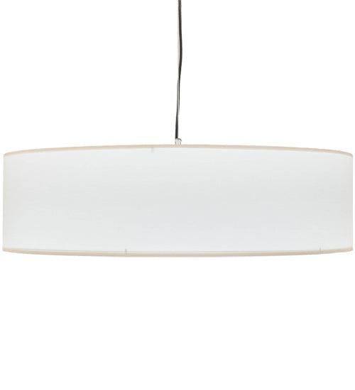 Meyda Lighting Cilindro 30" Brushed Nickel Pendant Light With White Textrene & Statuario Idalight Shade
