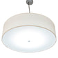 Meyda Lighting Cilindro 30" Brushed Nickel Pendant Light With White Textrene & Statuario Idalight Shade