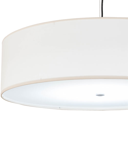 Meyda Lighting Cilindro 30" Brushed Nickel Pendant Light With White Textrene & Statuario Idalight Shade