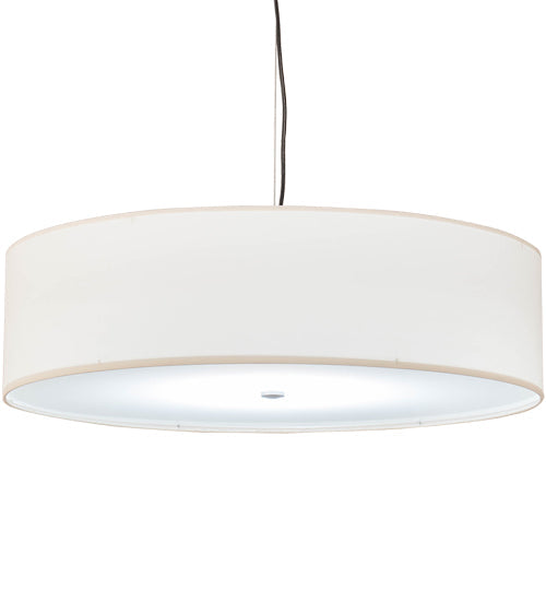 Meyda Lighting Cilindro 30" Brushed Nickel Pendant Light With White Textrene & Statuario Idalight Shade