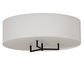 Meyda Lighting Cilindro 30" LED Black Bahn Flush Mount Light With Off White Textrene & Statuario Idalight Shade