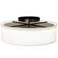Meyda Lighting Cilindro 30" LED Black Bahn Flush Mount Light With Off White Textrene & Statuario Idalight Shade