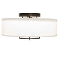 Meyda Lighting Cilindro 30" LED Black Bahn Flush Mount Light With Off White Textrene & Statuario Idalight Shade