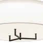 Meyda Lighting Cilindro 30" LED Black Bahn Flush Mount Light With Off White Textrene & Statuario Idalight Shade