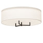 Meyda Lighting Cilindro 30" LED Black Bahn Flush Mount Light With Off White Textrene & Statuario Idalight Shade