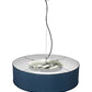 Meyda Lighting Cilindro 30" LED Brushed Nickel Pendant Light With Stone Blue Textrene & Statuario Idalight Shade