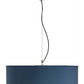 Meyda Lighting Cilindro 30" LED Brushed Nickel Pendant Light With Stone Blue Textrene & Statuario Idalight Shade