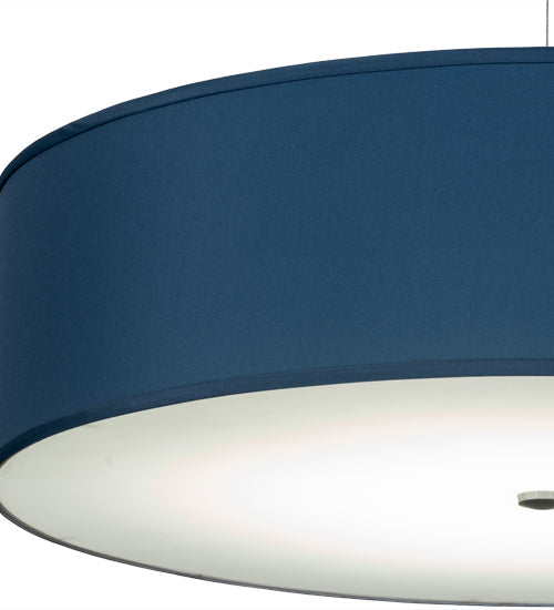 Meyda Lighting Cilindro 30" LED Brushed Nickel Pendant Light With Stone Blue Textrene & Statuario Idalight Shade