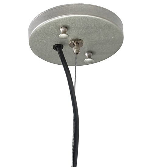 Meyda Lighting Cilindro 30" LED Brushed Nickel Pendant Light With Stone Blue Textrene & Statuario Idalight Shade