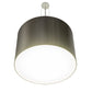 Meyda Lighting Cilindro 30" LED Brushed Stainless Steel Metal-Tex Pendant Light With White Statuario Idalight Shade Glass