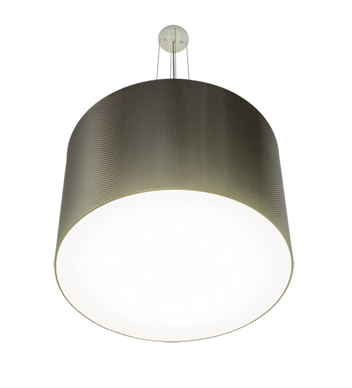 Meyda Lighting Cilindro 30" LED Brushed Stainless Steel Metal-Tex Pendant Light With White Statuario Idalight Shade Glass