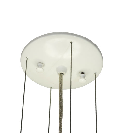 Meyda Lighting Cilindro 30" LED Brushed Stainless Steel Metal-Tex Pendant Light With White Statuario Idalight Shade Glass