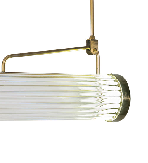 Meyda Lighting Cilindro 30" LED Natural Brass Pipette Pendant Light With Clear Shade Glass
