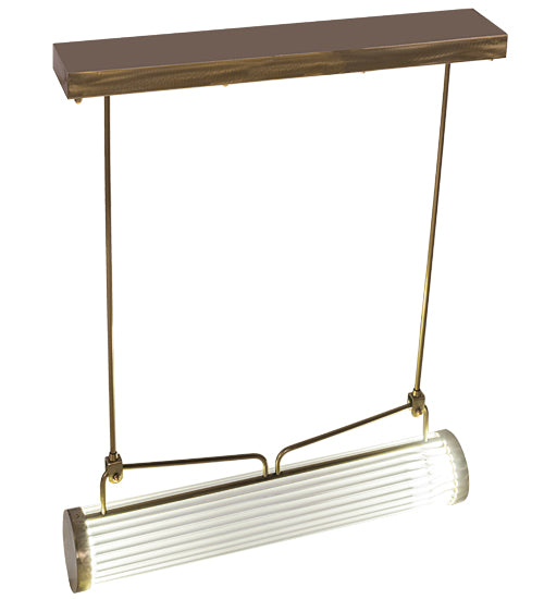 Meyda Lighting Cilindro 30" LED Natural Brass Pipette Pendant Light With Clear Shade Glass