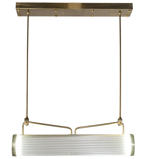Meyda Lighting Cilindro 30" LED Natural Brass Pipette Pendant Light With Clear Shade Glass