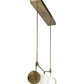 Meyda Lighting Cilindro 30" LED Natural Brass Pipette Pendant Light With Clear Shade Glass
