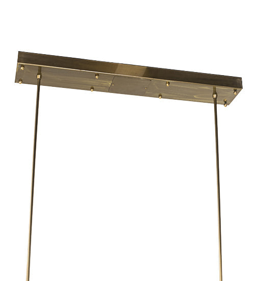 Meyda Lighting Cilindro 30" LED Natural Brass Pipette Pendant Light With Clear Shade Glass