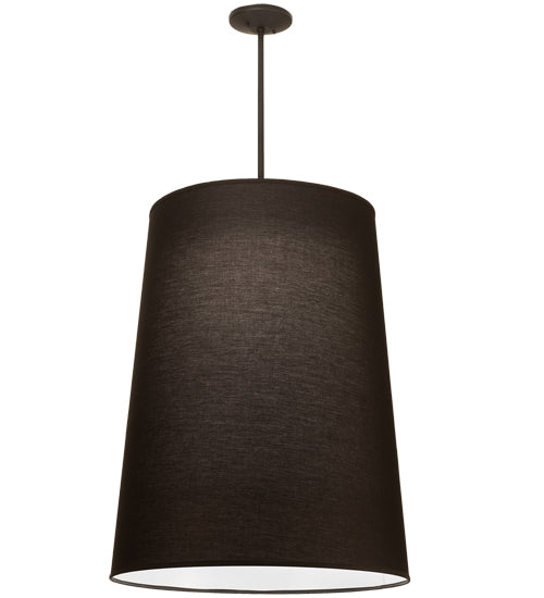 Meyda Lighting Cilindro 30" Textured Black Tapered Pendant Light With Black Textrene Shade