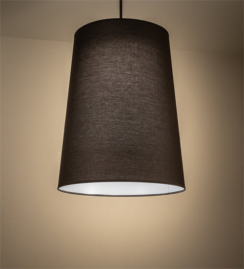 Meyda Lighting Cilindro 30" Textured Black Tapered Pendant Light With Black Textrene Shade