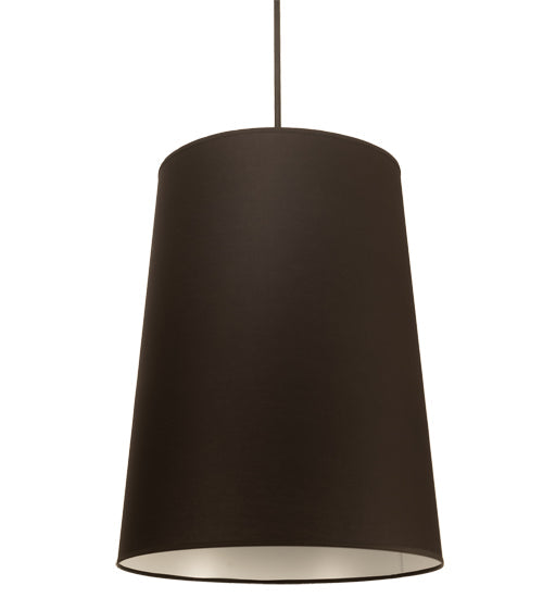 Meyda Lighting Cilindro 30" Textured Black Tapered Pendant Light With Black Textrene Shade