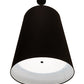 Meyda Lighting Cilindro 30" Textured Black Tapered Pendant Light With Black Textrene Shade