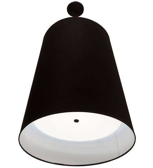 Meyda Lighting Cilindro 30" Textured Black Tapered Pendant Light With Black Textrene Shade