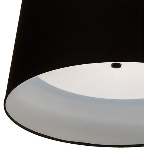 Meyda Lighting Cilindro 30" Textured Black Tapered Pendant Light With Black Textrene Shade