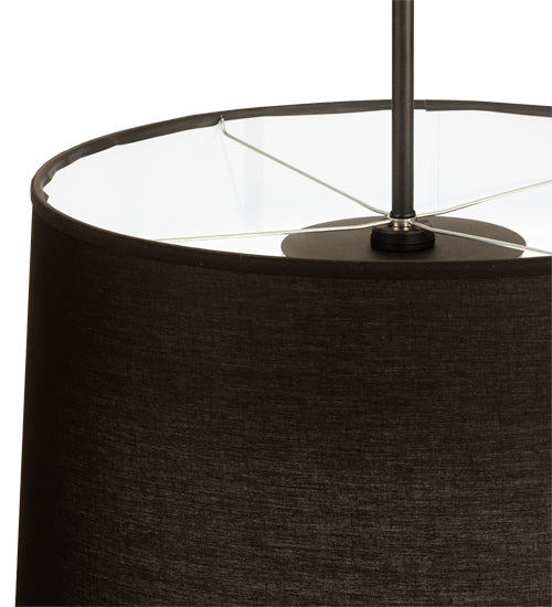 Meyda Lighting Cilindro 30" Textured Black Tapered Pendant Light With Black Textrene Shade