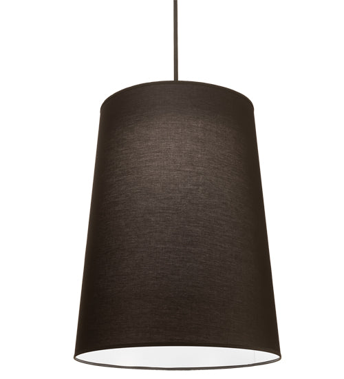 Meyda Lighting Cilindro 30" Textured Black Tapered Pendant Light With Black Textrene Shade