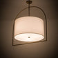 Meyda Lighting Cilindro 31" 3-Light Antique Brass Cambre Pendant Light With White Textrene Shade